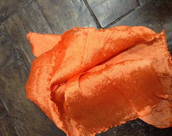 Orange coral plain pleated coupon
