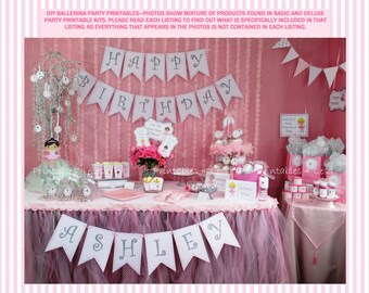 Ballerina Birthday Party, DIY Ballet Party Decoration, DIY Ballerina Party Printables, Ballet Birthday Party -By Printables 4 Less