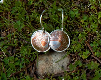 Round A Bout Mokume Gane Earrings