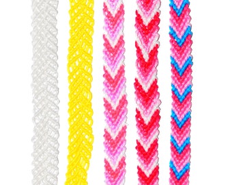 Chevron Colourful Knotted Friendship Bracelet, Anklet, or Bookmark