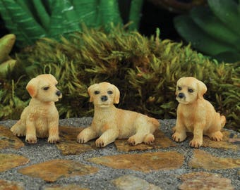 Dollhouse Miniature Fairy Garden Diorama Set of (3) Dogs 1:12 Scale