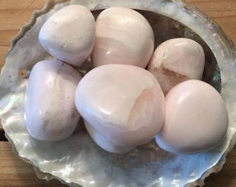 Pink Calcite Tumbled Stone, Heart Stone, Healing Stone, Healing Crystal, Chakra Stones, Spiritual Stone