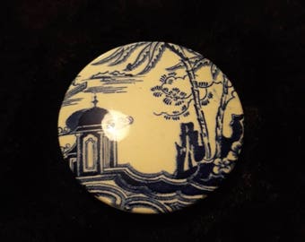 Vintage Oriental Blue And White Ginger Jar Lid