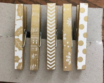 Decorated clothes pin magnets