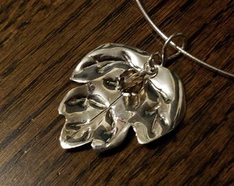 Handmade Sterling Silver Leaf Necklace