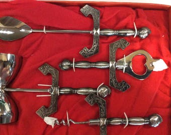 Sword shaped barware set of 4