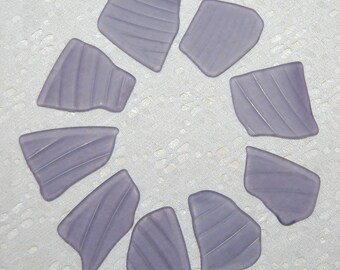 Purple Faux Sea Glass recycled glass (9 pieces)