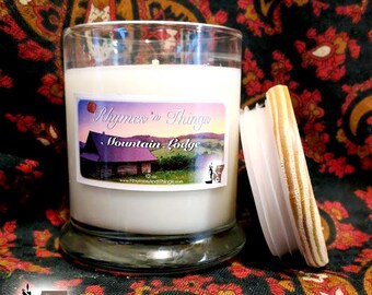12 oz. "tall" jar candle with wooden lid
