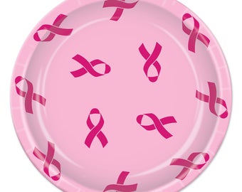 Breast Cancer Awareness Party Supplies/ Breast Cancer Awareness Plates/ Breast Cancer Awareness Napkins