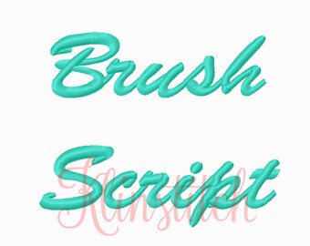 50% Sale!! Brush Script Embroidery Fonts 3 Sizes Fonts BX Fonts Embroidery Designs PES Fonts Alphabets - Instant Download