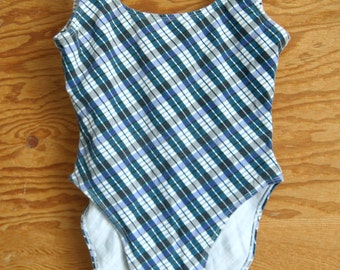 90s Plaid Swimsuit Bodysuit Leotard ProSpirit