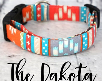 Dog Collar-Aztec, Dog Collar, Dog Collar Tags, Dog Collars, Custom, Handmade, Girl Dog Collar, Boy Dog Collar, "The Dakota"