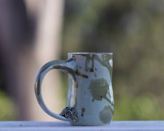 Ceramic Rose Mug, Forest Green