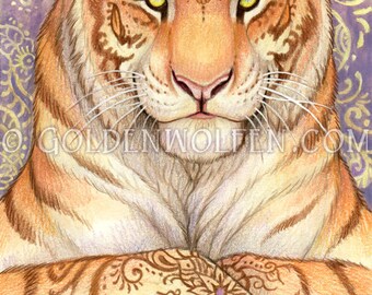 Mehndi Henna Tigress Print