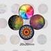 TR0006 -20mm : Lot d'images DIGITALES cabochons multicolore, ROND 20mm