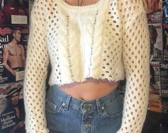 White cropped sweater