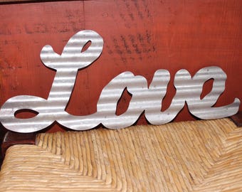 Metal love sign 16” x 6.25”