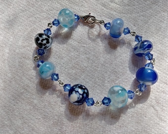 Blue Lampwork Bracelet