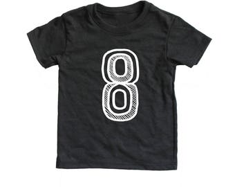 Eight Birthday Shirt, Number Eight Shirt, 8th Birthday baseball raglan, 8 shirt, 8th Birthday Outfit, eight Birthday Shirt Girl boy