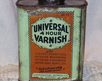 Antique, vintage varnish tin.