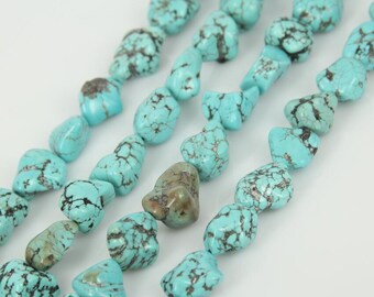 15-20mm Natural Turquoise Nugget Beads,Full Strand of Irregular Turquoise Chip Beads in Natural Stones,Natural Blue Turquoise Beads