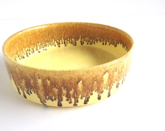 Yellow Drip-Glazed Planter