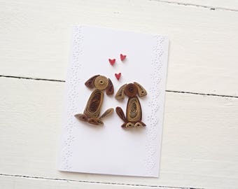 Quilled Card/Quilled Paper Art/Handmade Wedding card