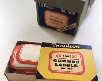 Vintage Dennison full box gummed labels