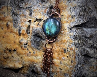 Labradorite Necklace | Electroformed Labradorite