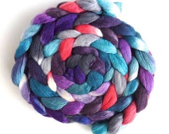 In the Mine, Merino/ Silk Roving (Top) - Handpainted Spinning or Felting Fiber