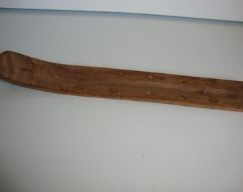 Wood Incense Strip, Incense Burner Brass Inlay, Incense Burner