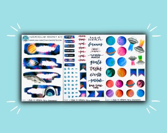 Interstellar Monthly Kit | Monthly Planner Sticker | Bullet Journal Stickers | Stickers for Planners & Journals | Journaling Supplies