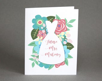 Future Mrs Personalized Card | Floral Wedding Shower Card | To My Bride Card | Flower Wedding Day Card | Bridal Shower Card | For Bride