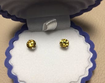 Yellow Zircon Earrings