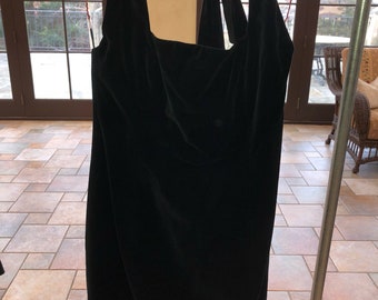 Black Velvet Halter Dress - SIZE 8