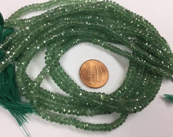 Green Kyanite Rondelles Faceted