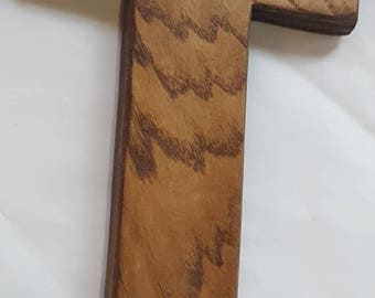 Artisan English Chestnut Stained Wood Cross