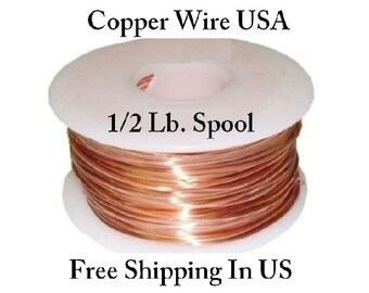 Copper Wire 99.9% Pure 1/2 lb Spool. (Sizes 10 Ga ~ 30 Ga ) Dead Soft Or Half Hard - Jewelry Making, Craft, Hobby Wire