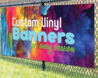 Custom Vinyl Banner for Happy Birthday / congratulations / welcome / Baby Shower & more Vinyl Banner - Personalized - Custom