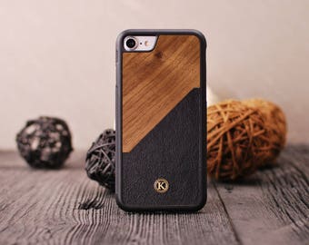 Walnut Rift - Real Wood iPhone Case - iPhone X, 8/7, 8/7 Plus, 6s, 6s Plus, SE/5s - Made in Canada by Keyway Designs - FREE SHIPPING