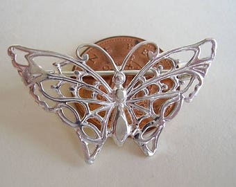 Sterling Silver Butterfly Brooch Pin