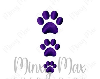 Paw Print Mini Satin Solid Fill Machine Embroidery Design 0.5x0.5 0.75x0.75 1x1 Tiny half inch three quarter 3/4 one inch INSTANT DOWNLOAD