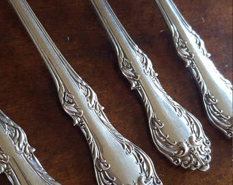 Vintage Shabby Chic DK Nickel Silver Dinner Forks Qty.4