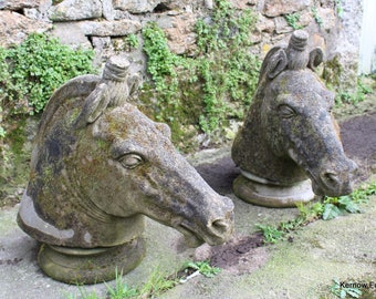 Pair Horse Head Finials