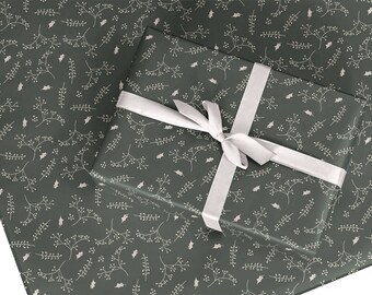 Christmas wrapping paper, gift wrap, Christmas foliage gift wrap, Christmas wrapping paper sheet