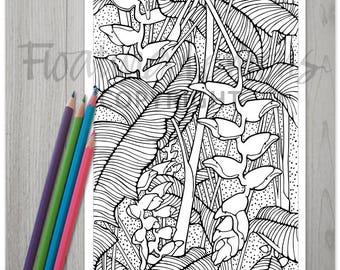 Printable Hardy Heliconias Colouring Page