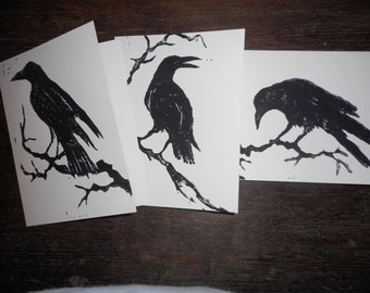 Raven Cards, set of three, variety pack