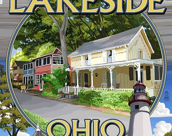 Lakeside, Ohio - Montage Scenes (Art Prints available in multiple sizes)