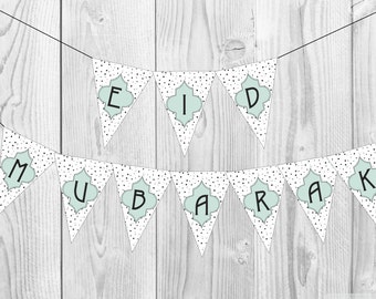 PRINTABLE Eid Banner, Printable Ramadan Banner, Eid Decor, Ramadan Decor, Eid Sign, Eid Mubarak, Party Decor, DIGITAL DOWNLOAD