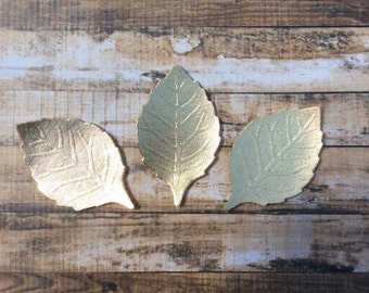 Metallic Gold Felt Embossed Leaves - Great with Flowers - You Pick Your Quantity - Metallic Felt - Metallic Leaves - Gold Leaves